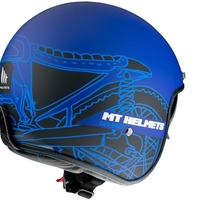 КАСКА ЗА СКУТЕР MT LE MANS 2 CAFE RACER MATT BLUE
