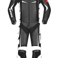 Кожен мото екип с гърбица от две части SPIDI TRACK TOURING BLACK/WHITE