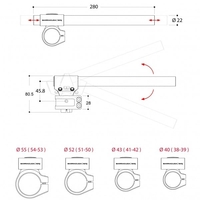 CLIP-ON кормило BARRACUDA 52mm
