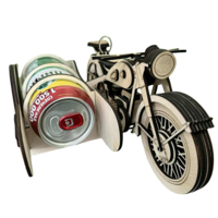 Дървен мотор с кош за кенче бира