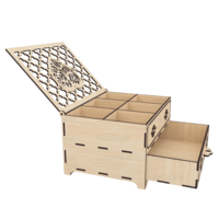 Дървена лазерно гравирана и изрязана кутия за бижута