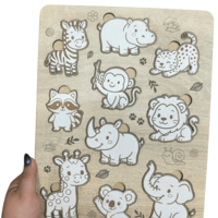 Дървен пъзел за деца – животни по избор