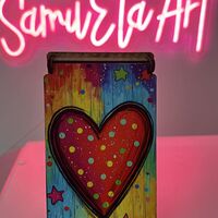 Дървена кутия за пари-Сърце