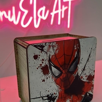 Лукс дървена касичка с цветен UV печат Спайдърмен