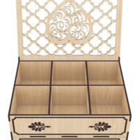 Дървена лазерно гравирана и изрязана кутия за бижута