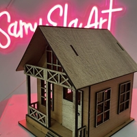 Дървена касичка Къщичка