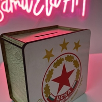 Лукс дървена касичка с цветен UV печат ЦСКА