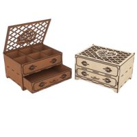 Дървена лазерно гравирана и изрязана кутия за бижута