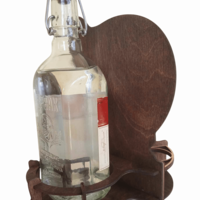 Поставка за алкохол за бутилка и три чаши-Рибар