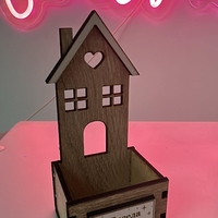 Коледна кутийка-Къщичка със сърчице