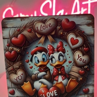 Лукс дървена касичка с цветен UV печат патенца