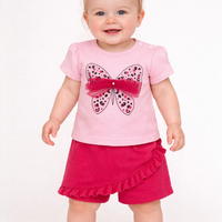 Розов летен комплект за момиче