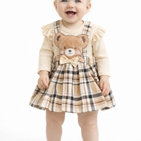 Бебешки комплект рокля с мече и рипсено боди – 2 части