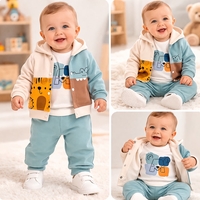 Бебешки комплект 3 части 100% памук – боди, жилетка и панталон