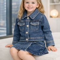 Дънков комплект за момиче с камъчета