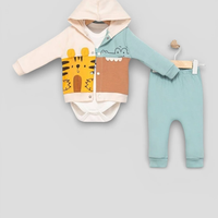 Бебешки комплект 3 части 100% памук – боди, жилетка и панталон