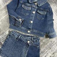 Дънков комплект за момиче с камъчета