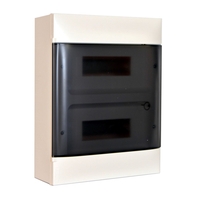 Табло за открит монтаж, 24 (2x12) модула, прозрачна врата, PE+N шини, Practibox S, Legrand