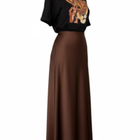 Cocoa Satin Skirt