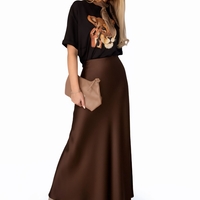 Cocoa Satin Skirt