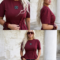 Couture Tee- Дамска бордо тениска