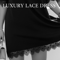 Черна памучна casual рокля с дантела Lace