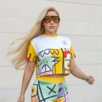 Art Fit Burst Set-дамски спортен комплект с арт принт