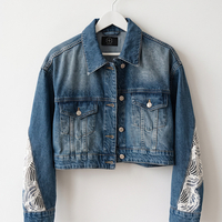 Femme 13 Denim – Дамско дънково яке с дантела