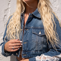 Femme 13 Denim – Дамско дънково яке с дантела