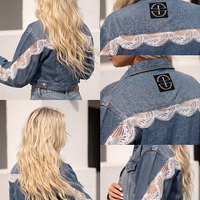 Femme 13 Denim – Дамско дънково яке с дантела