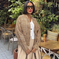 Златен бомбър/яке с пайети