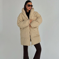 Soft Beige Puff – Бежаво миди яке тип пухенка Oversize