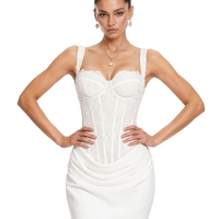 “Aloha Ivory Muse Corset Mini Dress” - Елегантна рокля