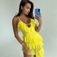 Асиметрична рокля „Лятна магия“ yellow