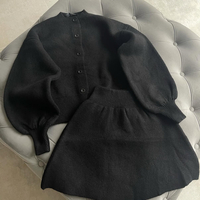 Winter Muse black – плетен комплект жилетка и пола