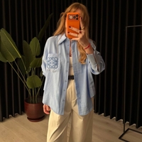 “Loewe Style” blue - Oversize риза