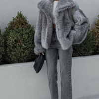 Дънки с висока талия Сиво