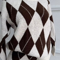 Urban Argyle  Beige – вълнен комплект пуловер и пола