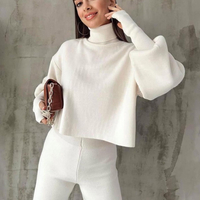 Cozy Elegance Set Ekru - плетен комплект с пуловер и панталон