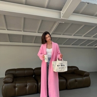 “ Soft Elegance “ pink - Дълга плетена жилетка