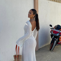 “Oceana Backless” ekru – дълга плажна рокля
