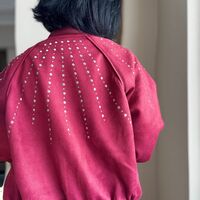 Bomber Chic Bordo– яке/бомбър от набук с кабзи