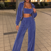 “ Rose Set “ purple - спортен екип от велур – 3 части