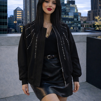 Bomber Chic  Black– яке/бомбър от набук с кабзи