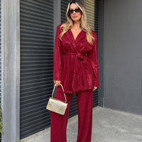 “Shine Party Suit” red – Елегантен костюм с пайети