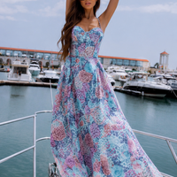 “ Blue Blossom Couture” - дълга рокля