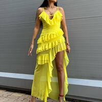 Асиметрична рокля „Лятна магия“ yellow