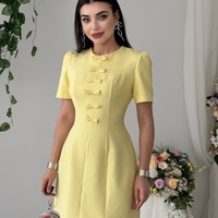 “Bella”yellow - рокля с панделки