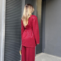 “Shine Party Suit” red – Елегантен костюм с пайети
