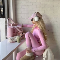 Спортен сет „ActiveFit“ Pink – комплект от клин и блуза с цип